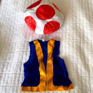 Toddler Super Mario Toad costume ( hat & vest)